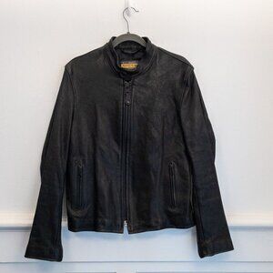 Schott NYC Perfecto Brand Black Leather Moto Jacket Lambskin USA Small
